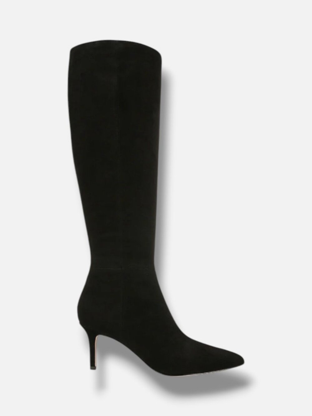 Veronica Beard Women's Black Lisa Mid-Heel Boot Black Suede Tall Boot Size 10